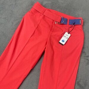 Jofit Womens Sz 0 Pants Coral Pink UPF 30 Sun Protection Belted Golf Activewear